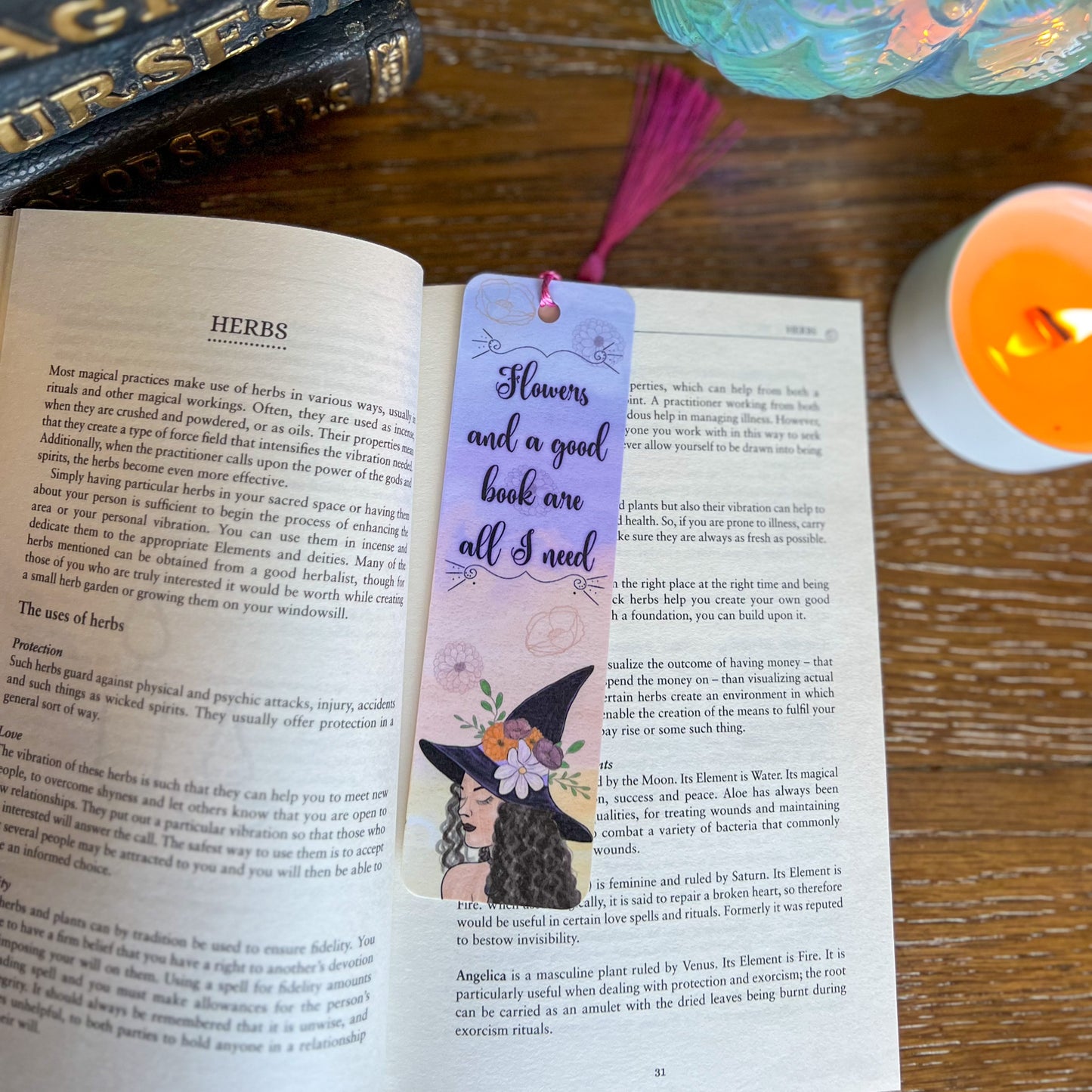 Floral Witch Bookmark