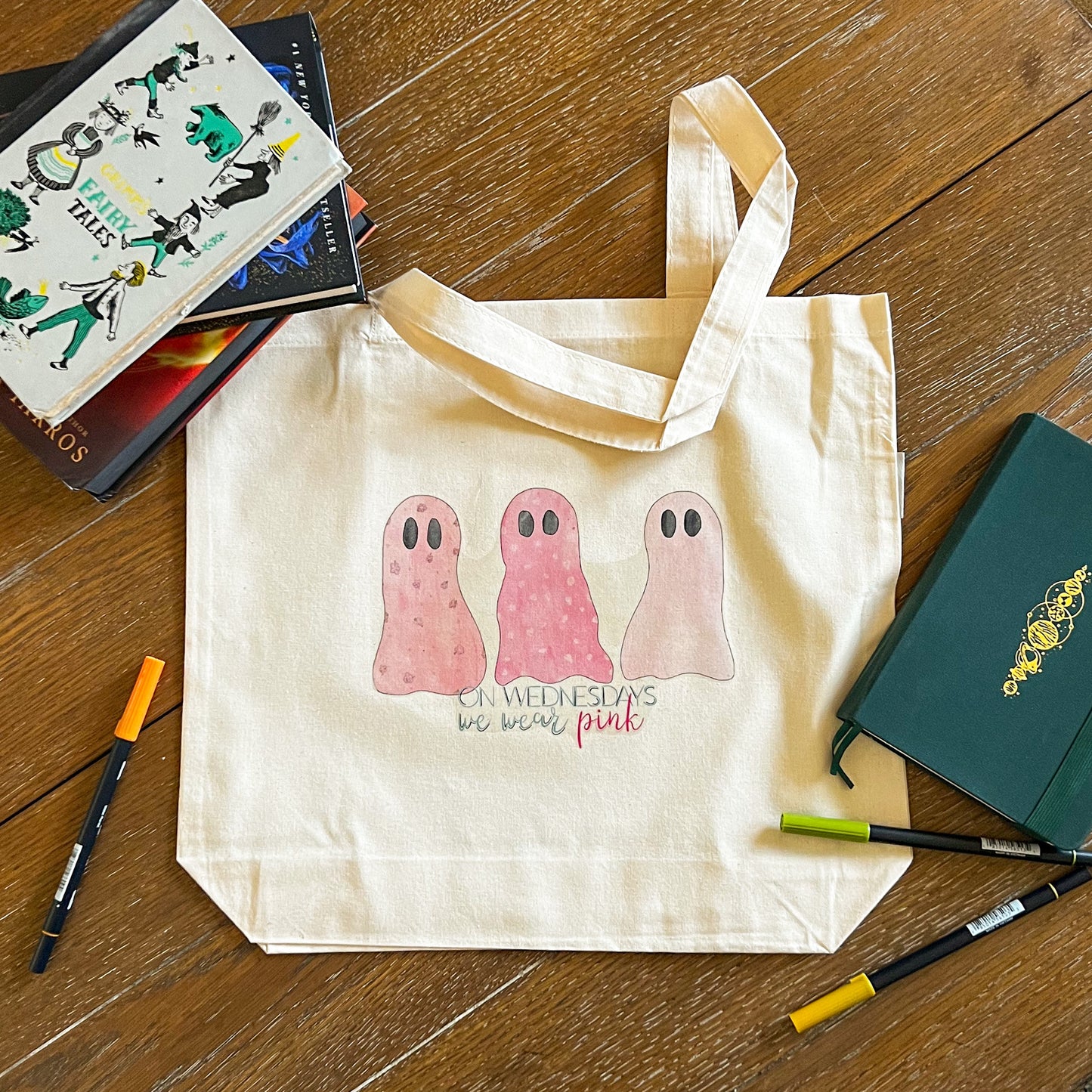 Pink Ghosts Organic Cotton Tote Bag