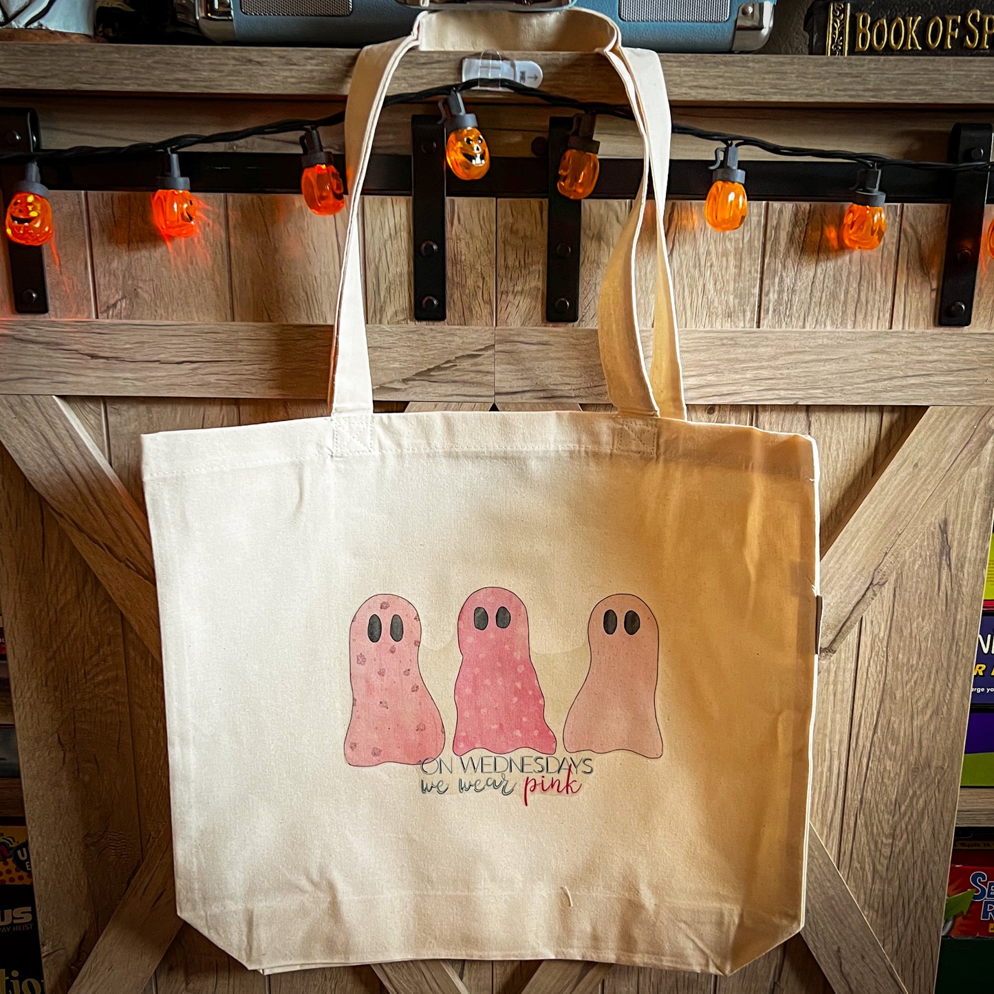 Pink Ghosts Organic Cotton Tote Bag