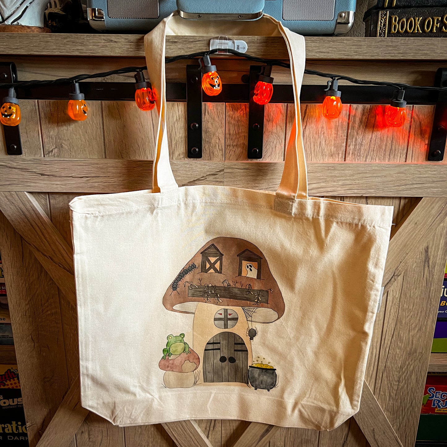 Haunted Mushroom Organic Cotton Tote Bag