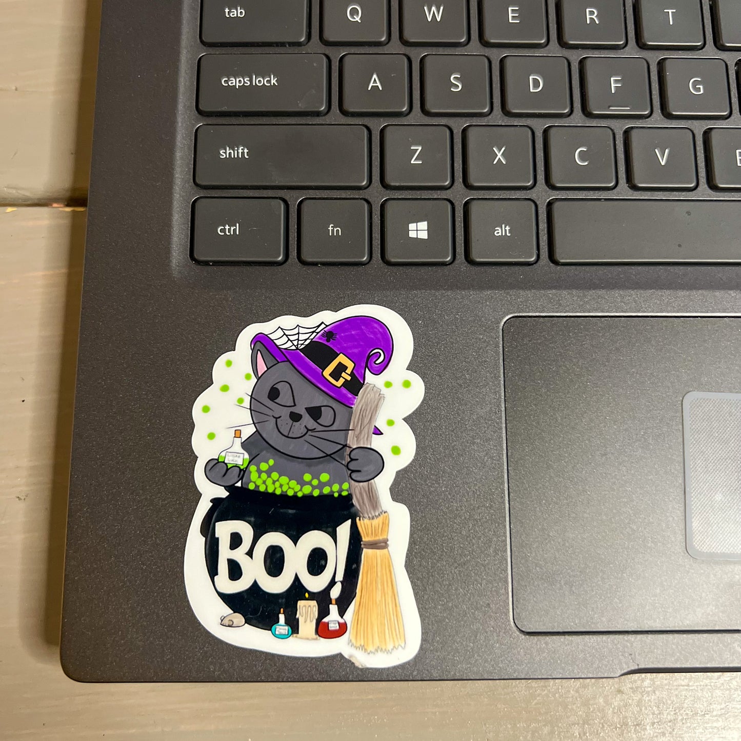 Witchy Kitty Halloween Sticker