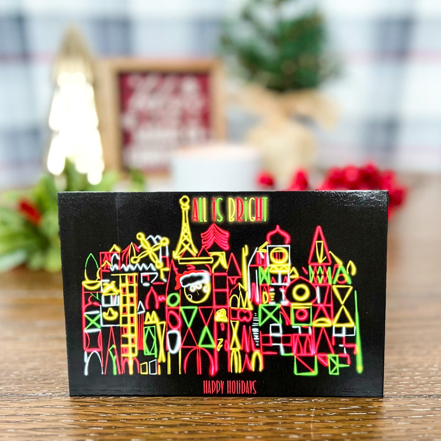 All is Bright Christmas World Postcard