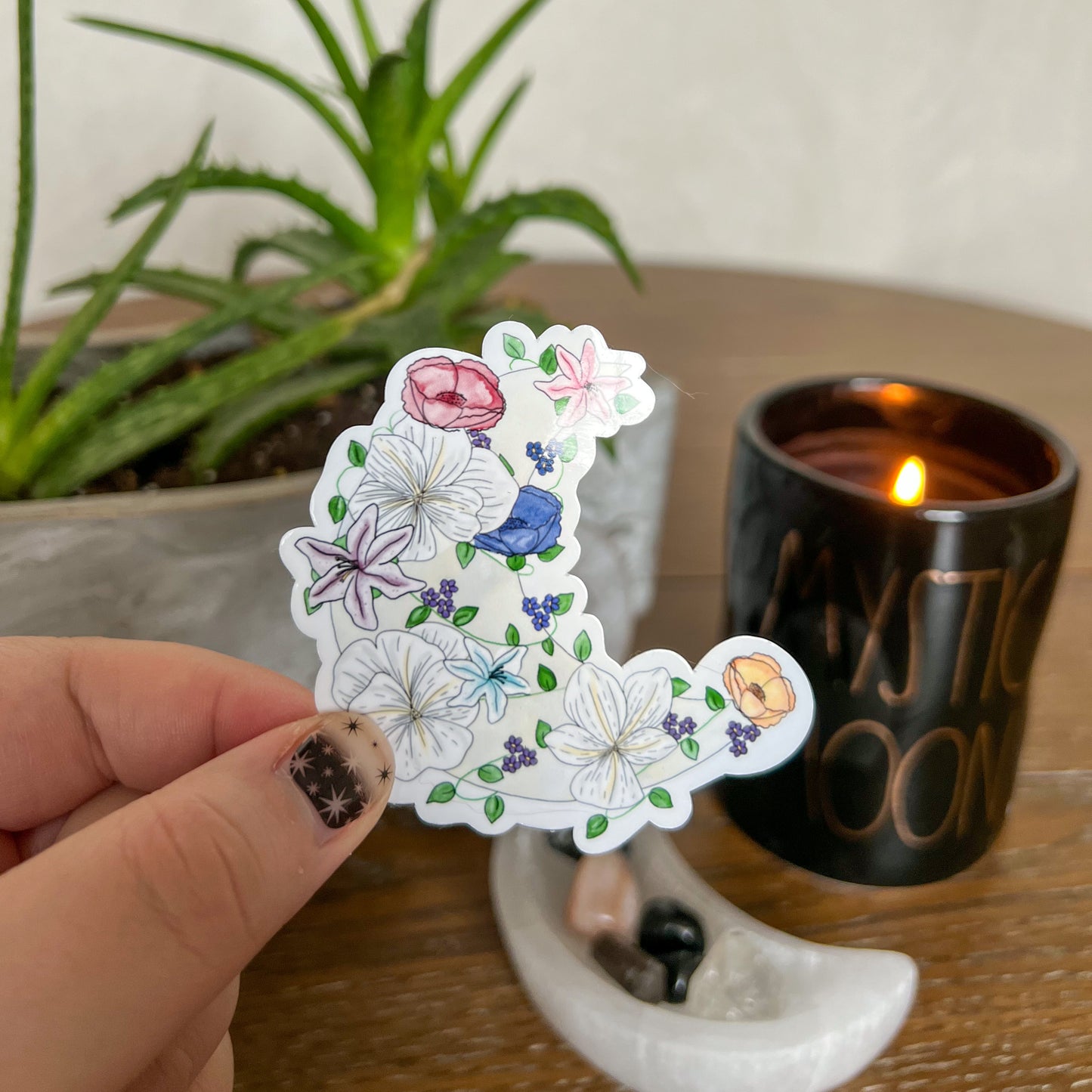 Moon Flowers Sticker