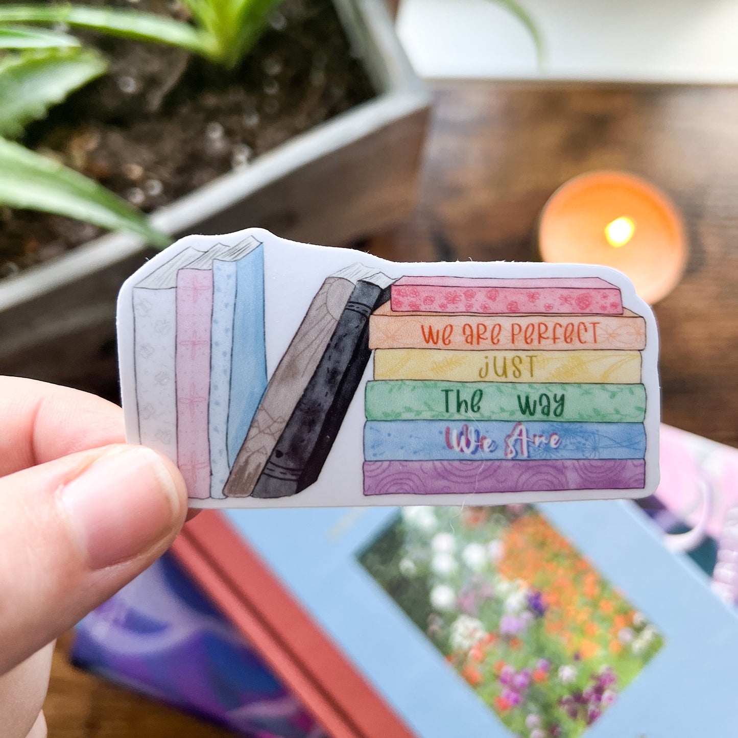 Pride Book Stack Sticker