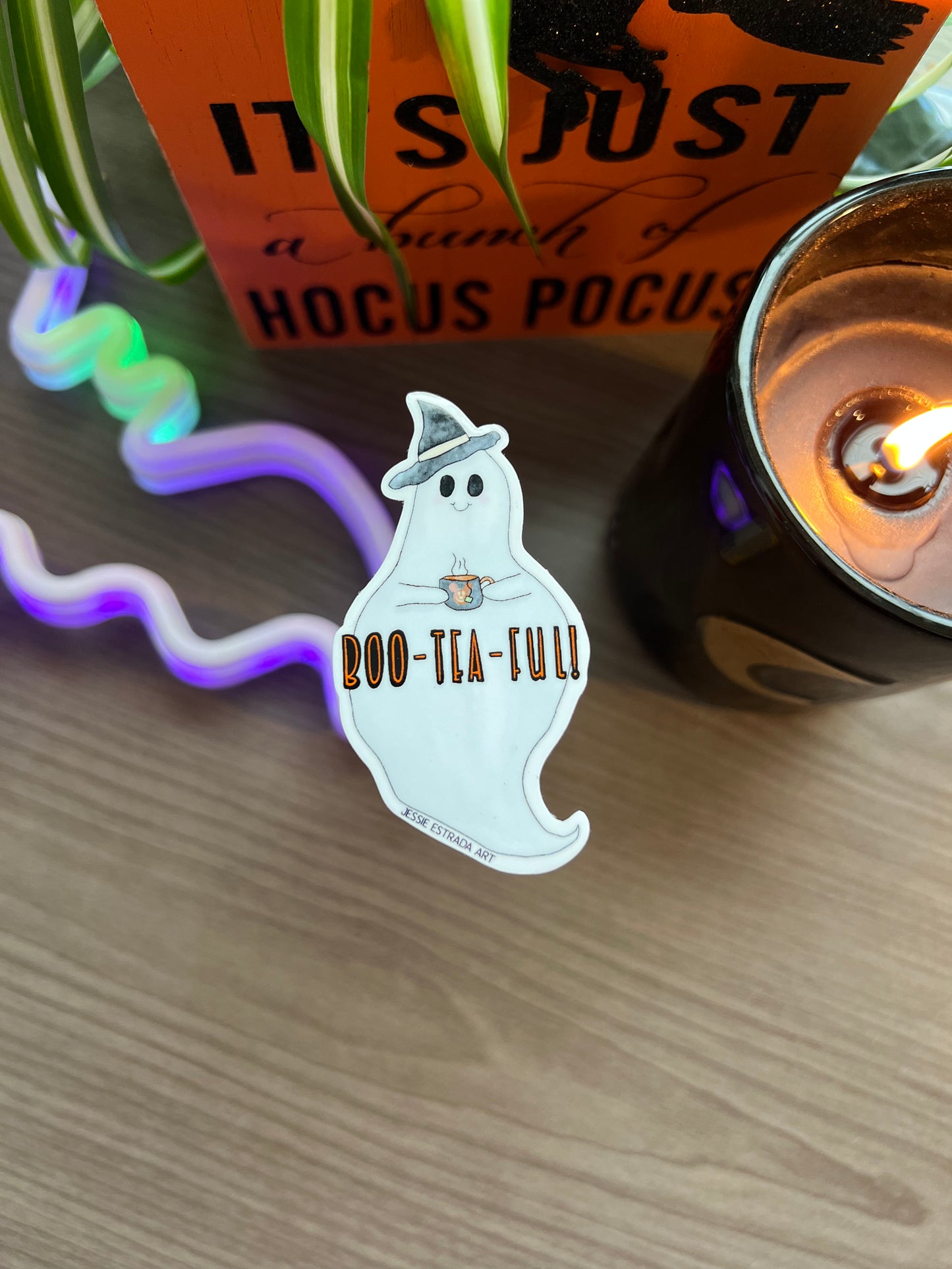 Boo-tea-ful Ghost Sticker