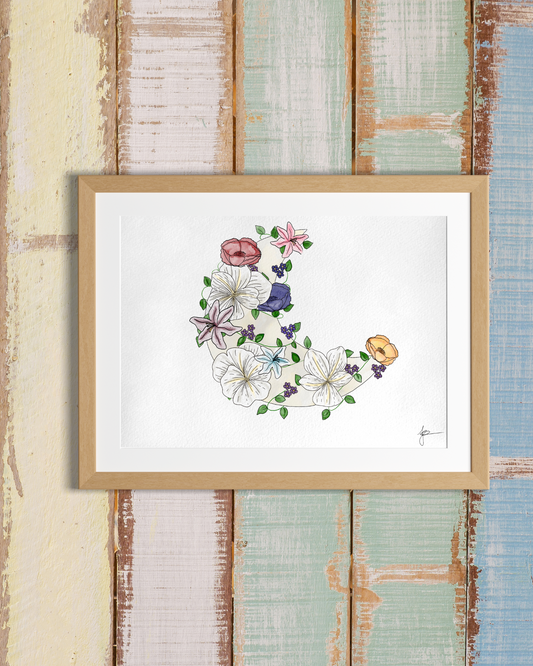 Moon Flowers Art Print