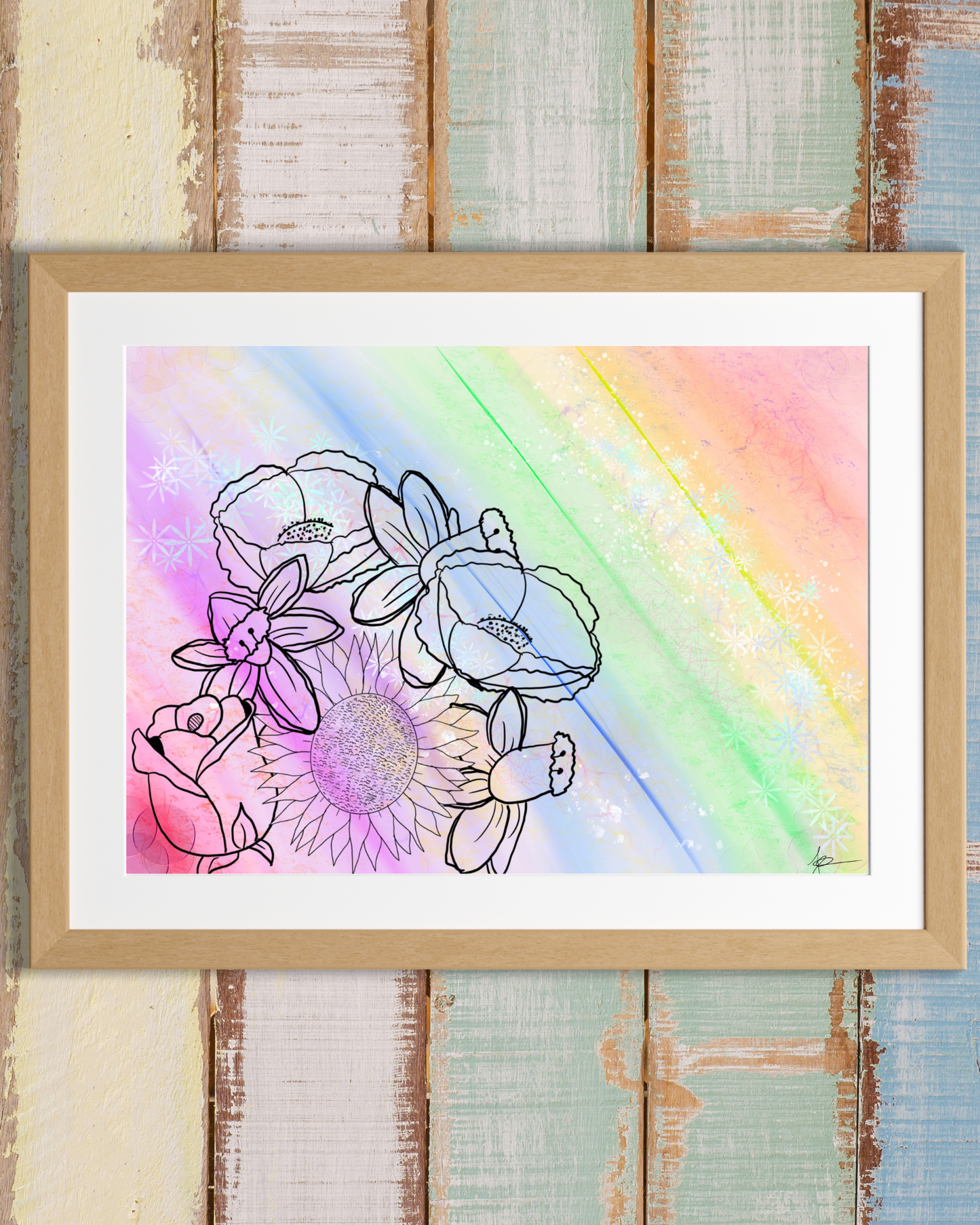 Rainbow Bouquet Art Print