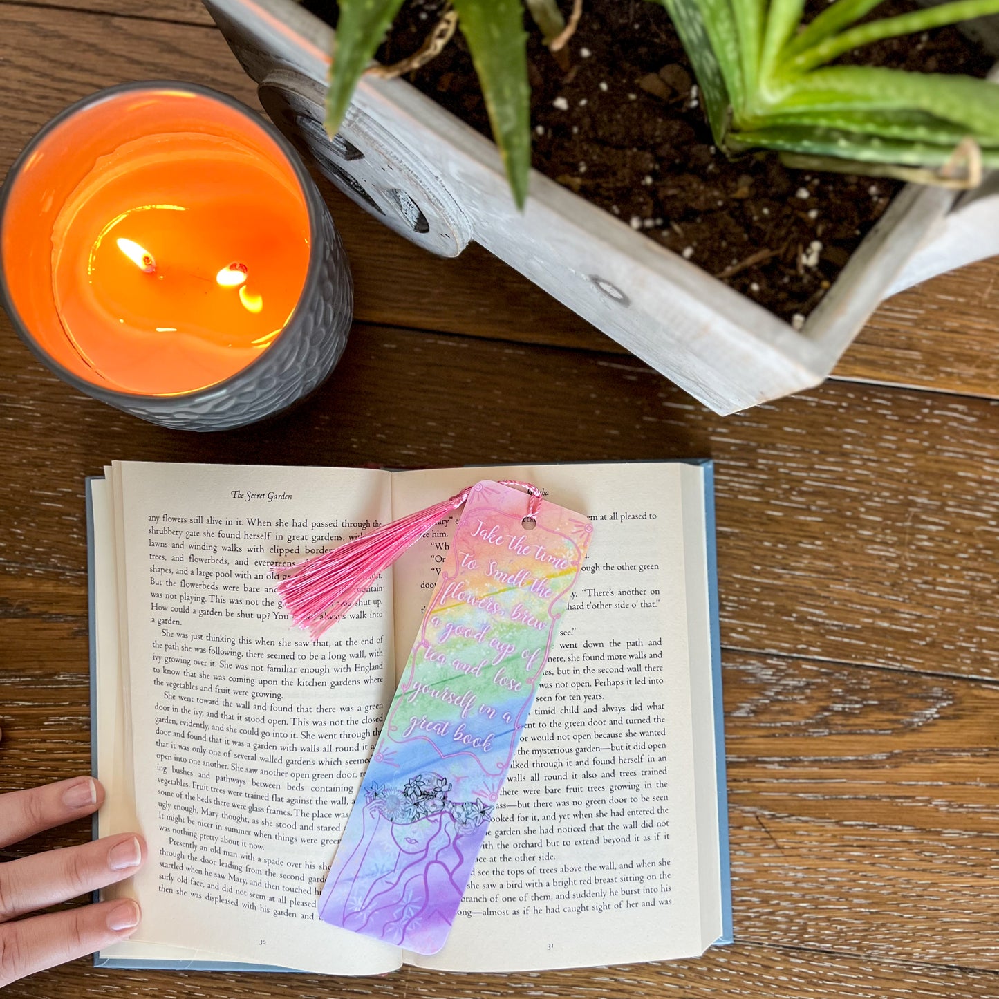 Rainbow Flower Girl Bookmark