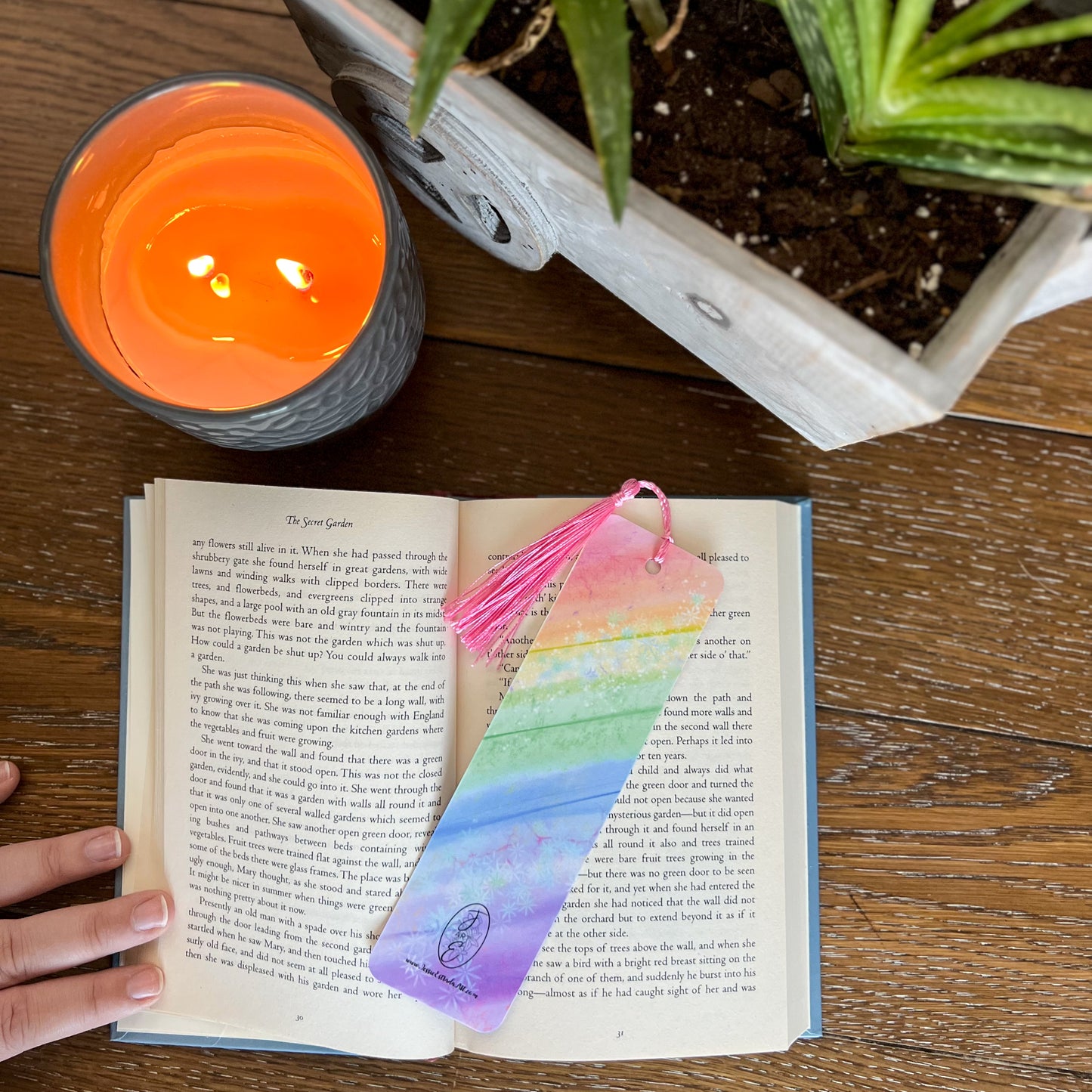 Rainbow Flower Girl Bookmark