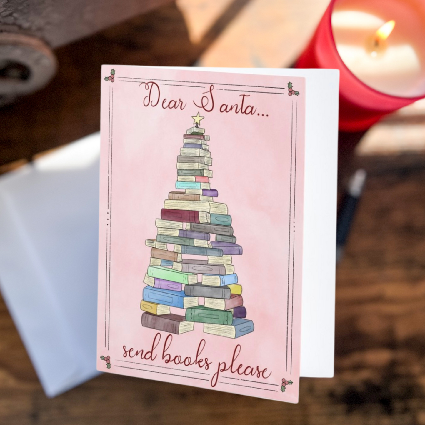 Books Please, Santa Greeting Card